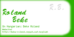 roland beke business card